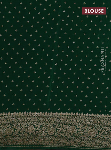 Banarasi crepe saree wine shade and green with allover thread & zari weaves and woven border