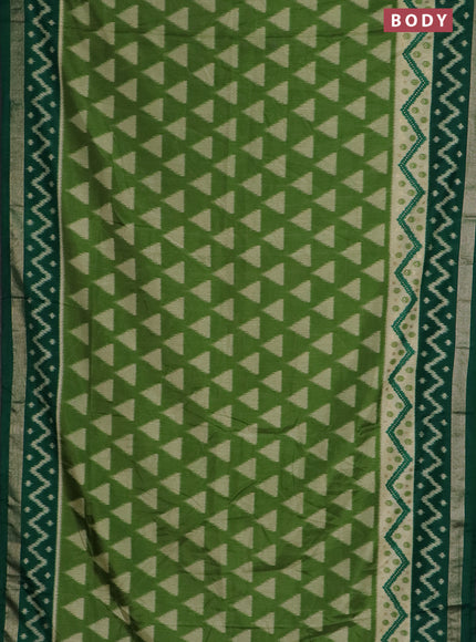 Semi patola saree light green and green with geometric butta weaves and zari woven border