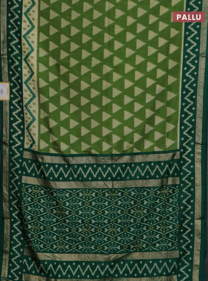 Semi patola saree light green and green with geometric butta weaves and zari woven border