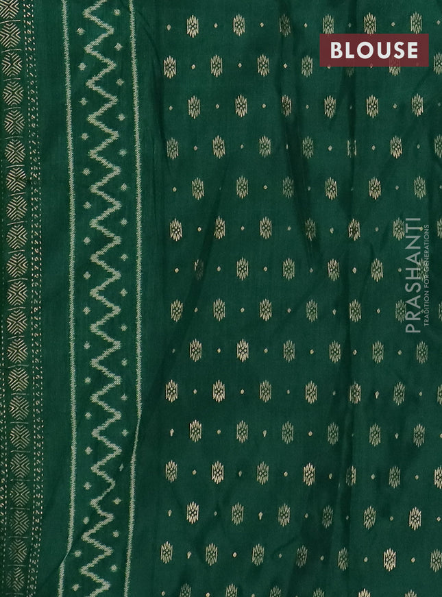 Semi patola saree light green and green with geometric butta weaves and zari woven border