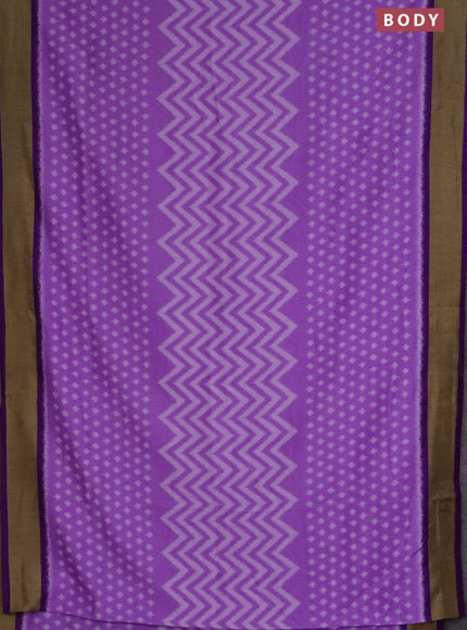 Semi patola saree lavender and violet with allover ikat weaves and woven border