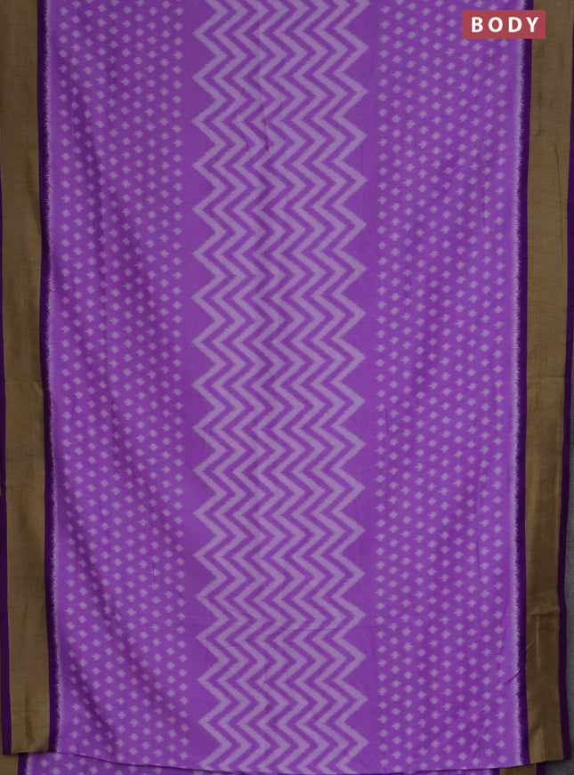 Semi patola saree lavender and violet with allover ikat weaves and woven border
