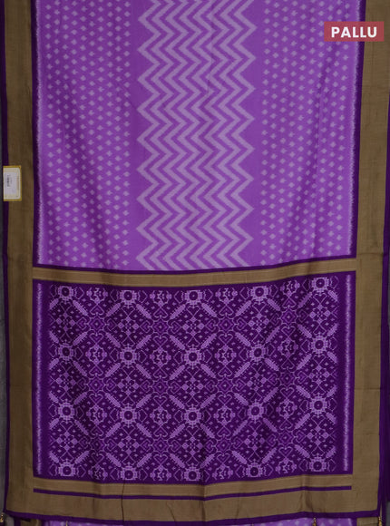 Semi patola saree lavender and violet with allover ikat weaves and woven border