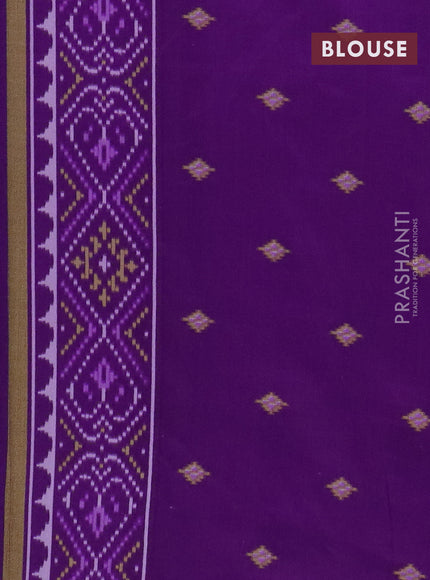 Semi patola saree lavender and violet with allover ikat weaves and woven border