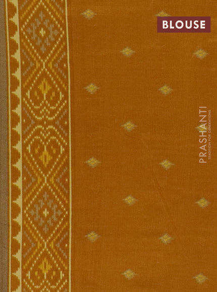 Semi patola saree yellow with allover ikat weaves and woven border