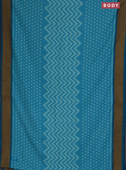 Semi patola saree light blue and cs blue with allover ikat weaves and woven border