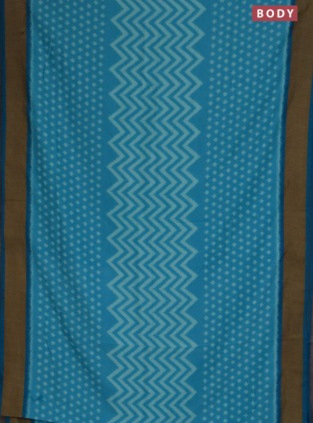 Semi patola saree light blue and cs blue with allover ikat weaves and woven border