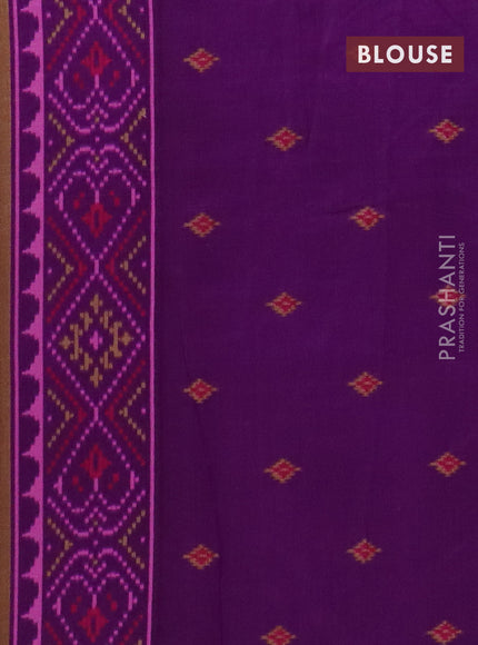 Semi patola saree pink and deep purple with allover ikat weaves and woven border