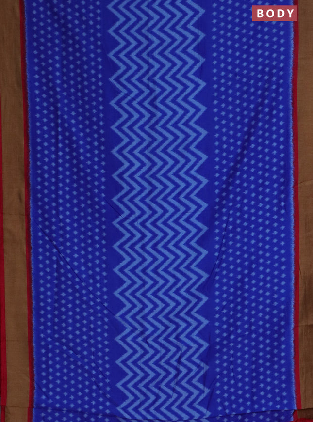 Semi patola saree royal blue and pink with allover ikat weaves and woven border