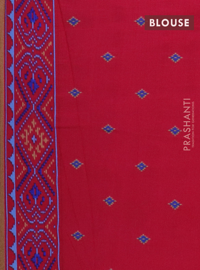 Semi patola saree royal blue and pink with allover ikat weaves and woven border