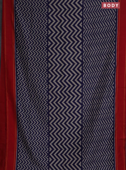 Semi patola saree navy blue and red with allover wevy weaves and simple border