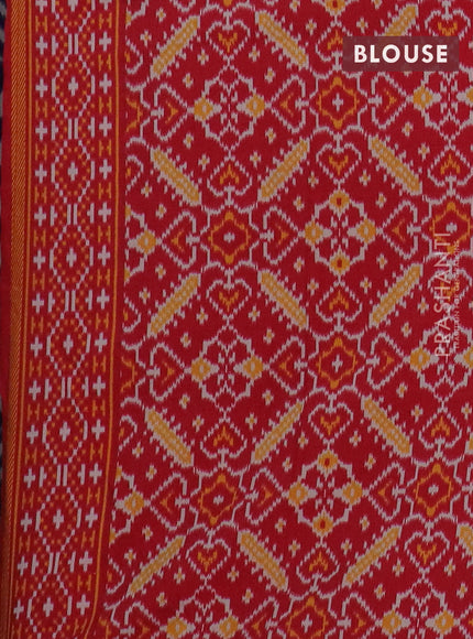 Semi patola saree navy blue and red with allover wevy weaves and simple border