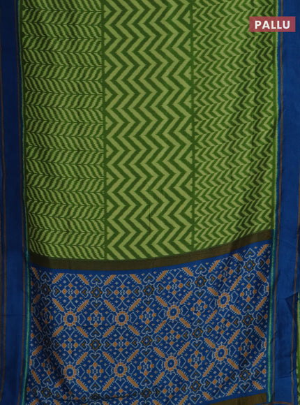 Semi patola saree light green and cs blue with allover wevy weaves and simple border
