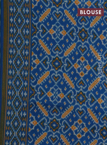 Semi patola saree light green and cs blue with allover wevy weaves and simple border