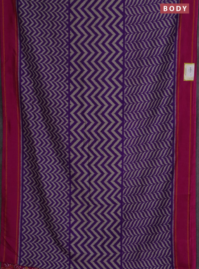 Semi patola saree violet and dark pink with allover wevy weaves and simple border