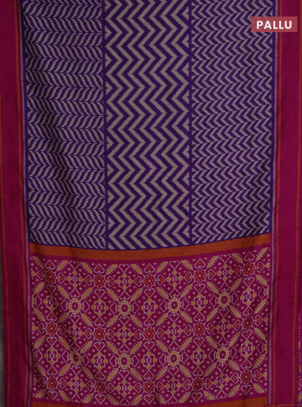 Semi patola saree violet and dark pink with allover wevy weaves and simple border