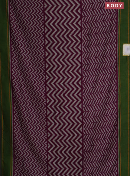 Semi patola saree wine shade and green with allover wevy weaves and simple border