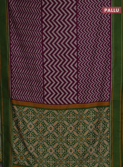 Semi patola saree wine shade and green with allover wevy weaves and simple border