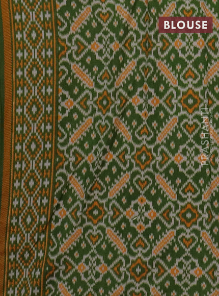 Semi patola saree wine shade and green with allover wevy weaves and simple border