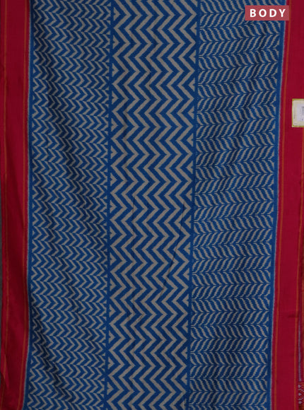 Semi patola saree cs blue and pink with allover wevy weaves and simple border