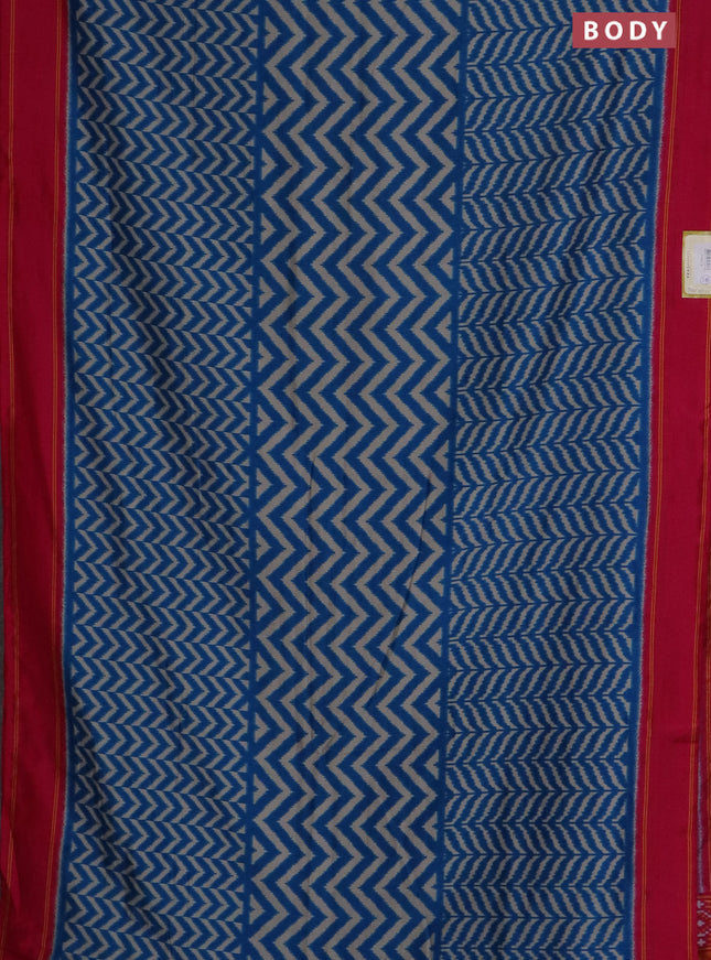 Semi patola saree cs blue and pink with allover wevy weaves and simple border