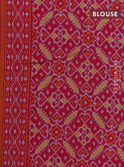 Semi patola saree cs blue and pink with allover wevy weaves and simple border