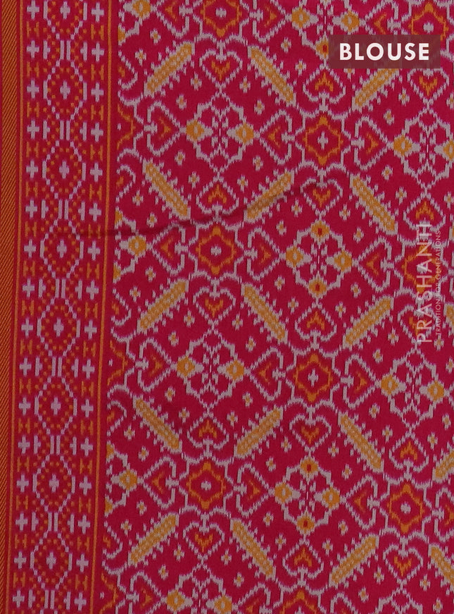 Semi patola saree cs blue and pink with allover wevy weaves and simple border