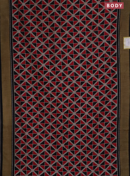 Semi patola saree red and black with geometric weaves and woven border