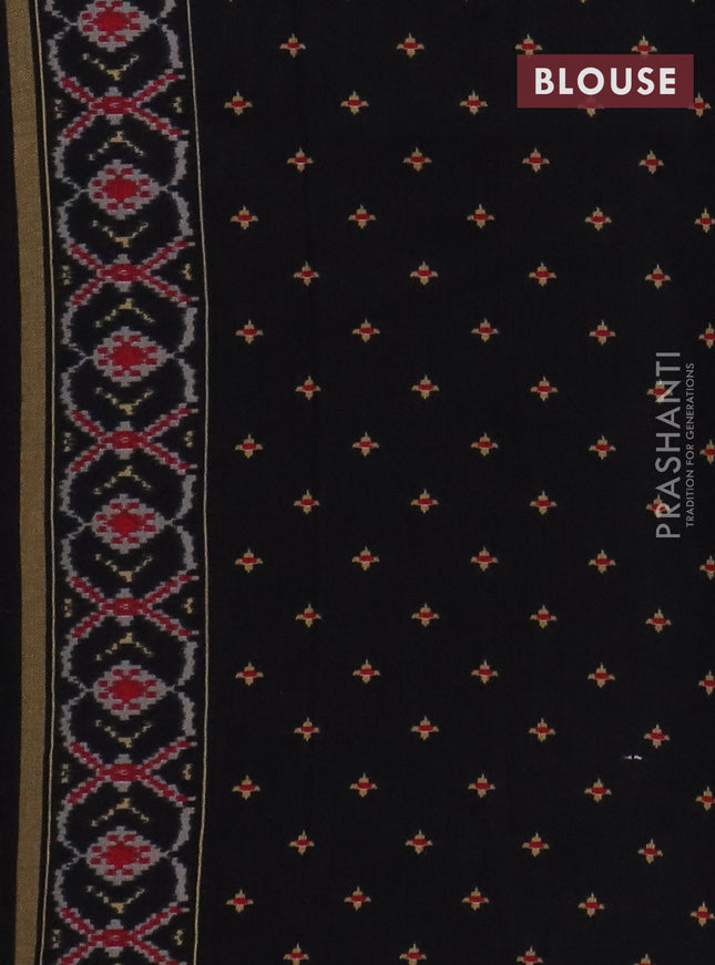 Semi patola saree red and black with geometric weaves and woven border