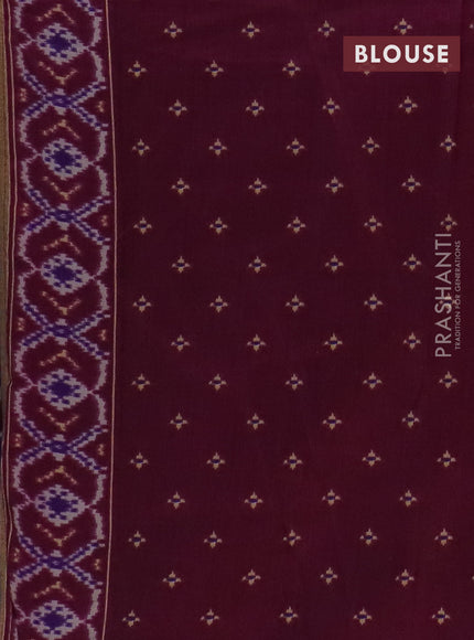 Semi patola saree violet and wine shade with geometric weaves and woven border