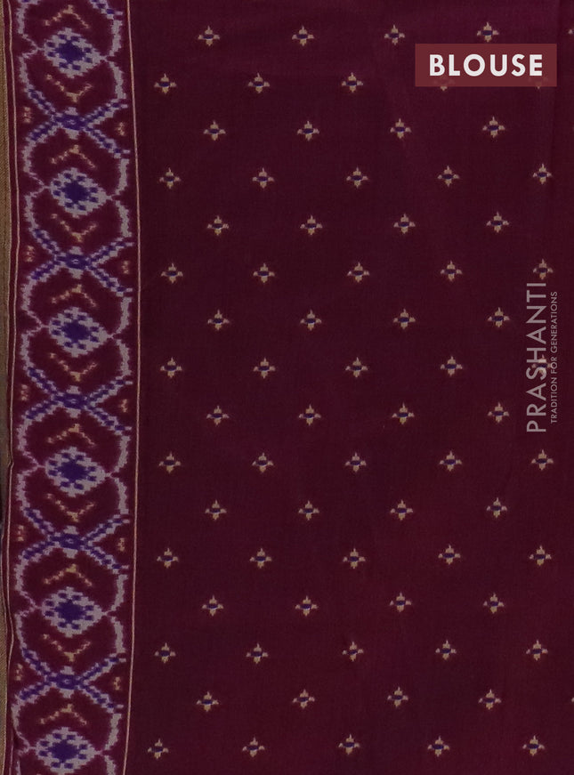 Semi patola saree violet and wine shade with geometric weaves and woven border