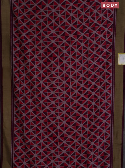 Semi patola saree pink and wine shade with geometric weaves and woven border