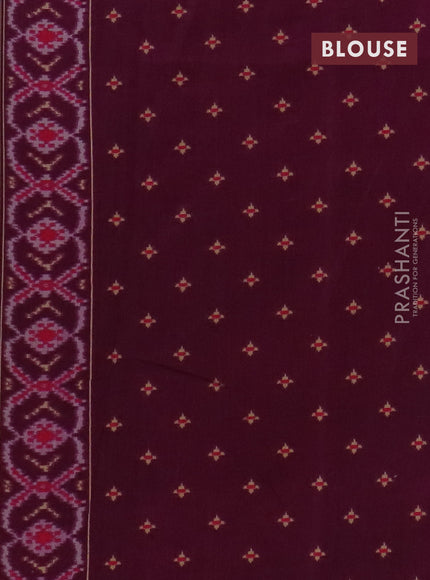 Semi patola saree pink and wine shade with geometric weaves and woven border