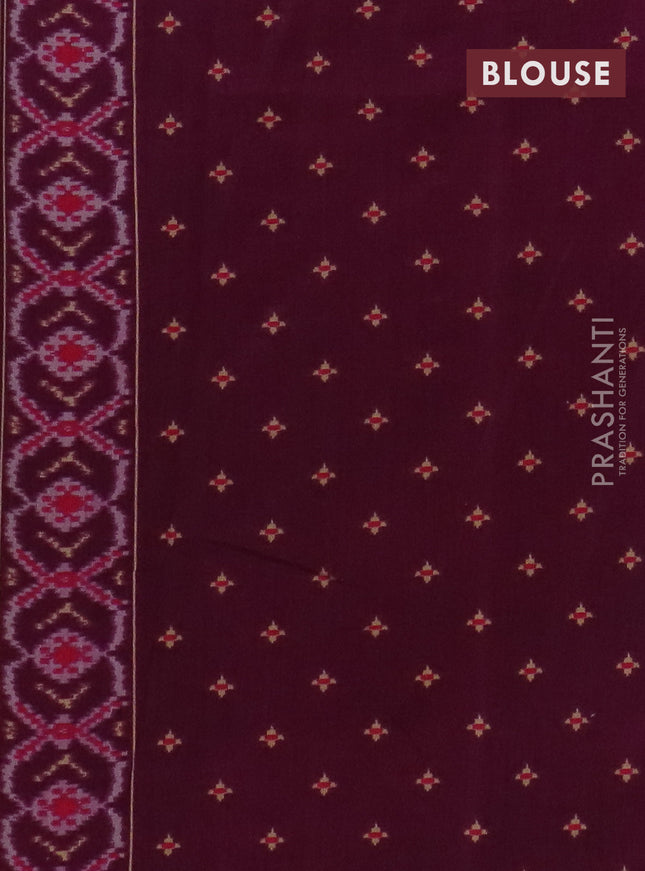 Semi patola saree pink and wine shade with geometric weaves and woven border