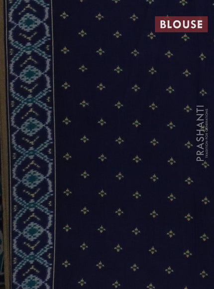 Semi patola saree teal blue and navy blue with geometric weaves and woven border