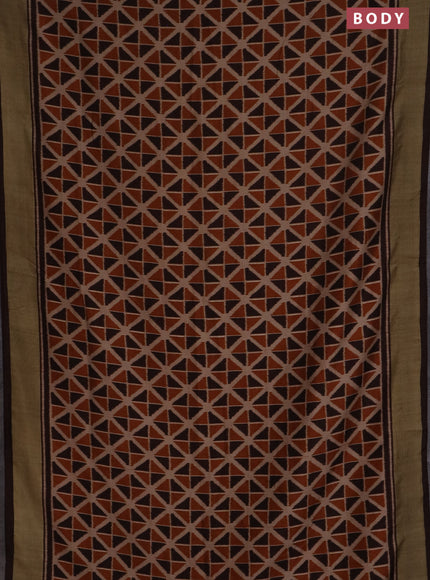 Semi patola saree rust and brown with geometric weaves and woven border
