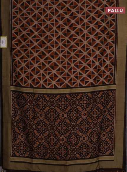 Semi patola saree rust and brown with geometric weaves and woven border