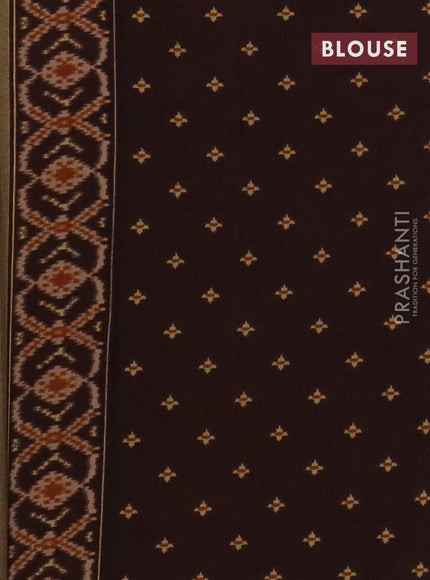 Semi patola saree rust and brown with geometric weaves and woven border