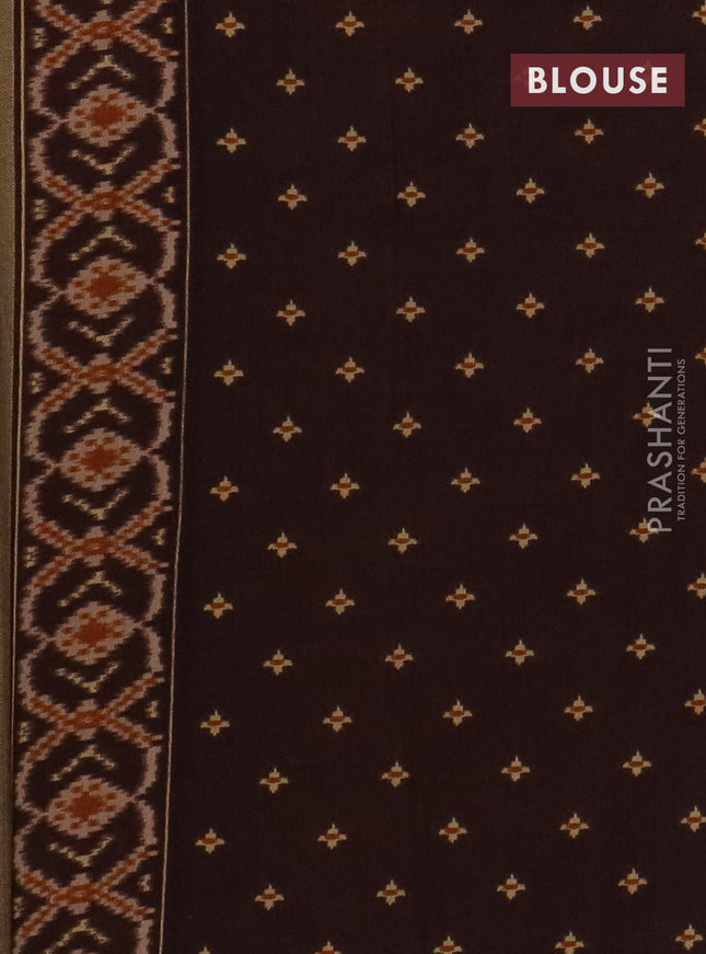Semi patola saree rust and brown with geometric weaves and woven border