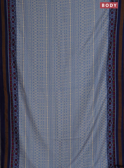Semi patola saree light blue and peacock blue with allover ikat prints and simple border