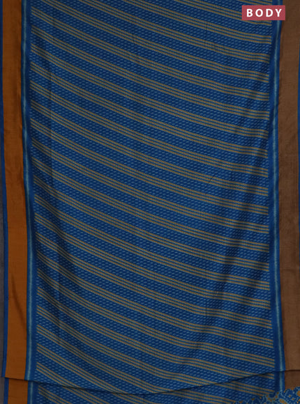 Semi patola saree cs blue with allover prints and woven border