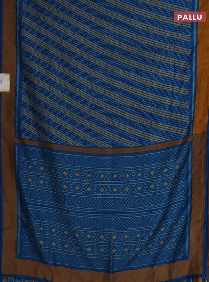 Semi patola saree cs blue with allover prints and woven border