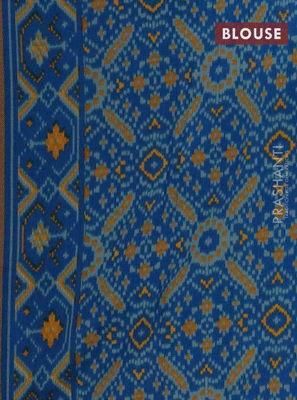 Semi patola saree cs blue with allover prints and woven border