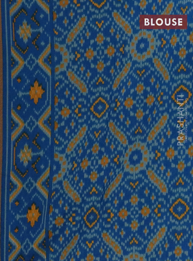 Semi patola saree cs blue with allover prints and woven border