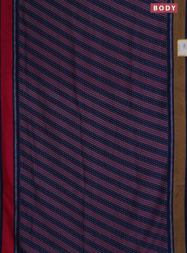 Semi patola saree navy blue with allover prints and woven border