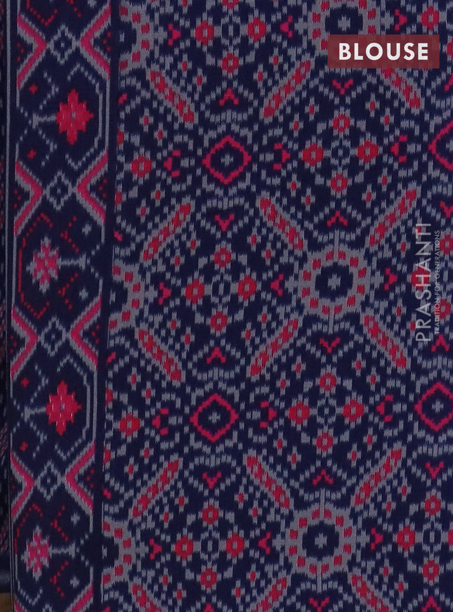 Semi patola saree navy blue with allover prints and woven border