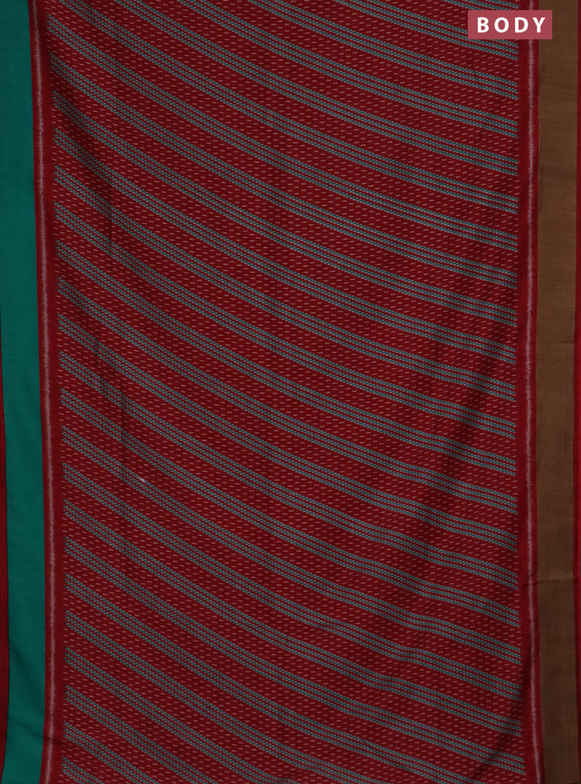 Semi patola saree red with allover prints and woven border
