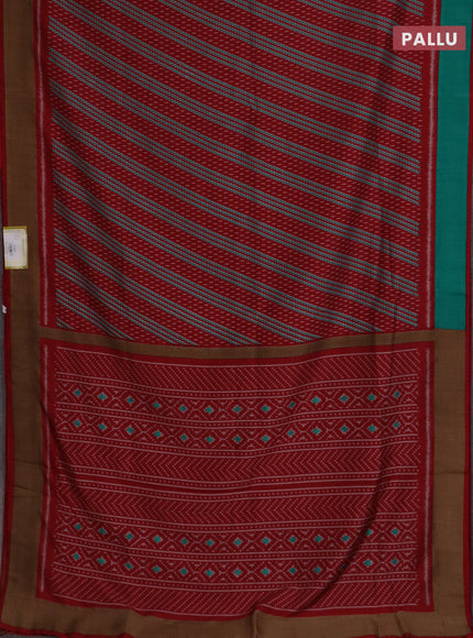 Semi patola saree red with allover prints and woven border