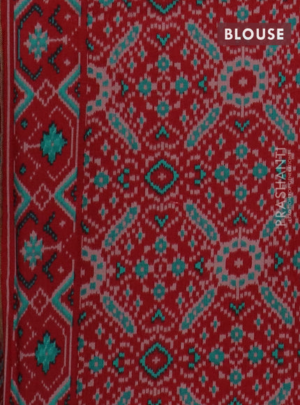 Semi patola saree red with allover prints and woven border