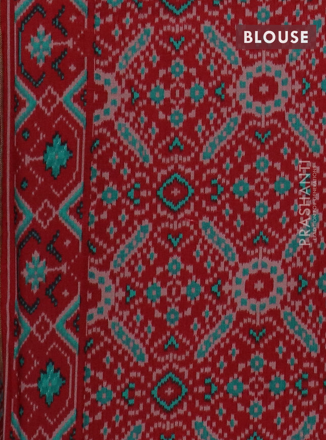 Semi patola saree red with allover prints and woven border